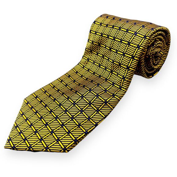 Nautica‎ Mens 100% Silk Dress Tie Made in Mexico Windowpane Check Design 58" 4" - Picture 1 of 10